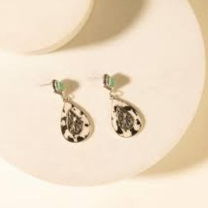 Hide and Halo Earrings in Turquoise