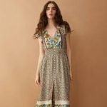 Mika Lou Embroidered Drop Waist Tiered Dress