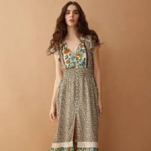 Mika Lou Embroidered Drop Waist Tiered Dress