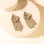 Stormtrail Fringe Earrings in Antique Frost