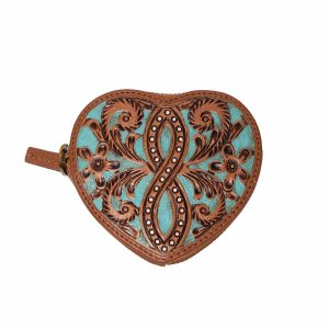 Cupid Coin Pouch Handtooled Leather - Whiskey & Water