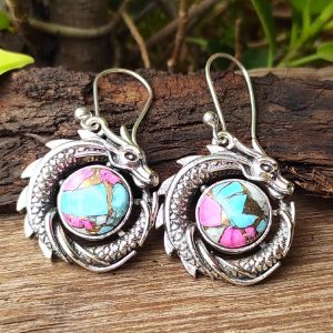 Handmade Cotton Candy Gemstone Earring, 925 Sterling Silver