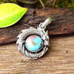 Handmade Cotton Candy Turquoise Pendant, Gemstone 925 Sterling Silver