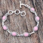 Pink Opal Bracelet: Handmade 925 Sterling Silver, 6.5-7.5 Inch