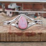 Superb Pink moonstone Bangle, Women Bangle, 925 Sterling Silver Bangle